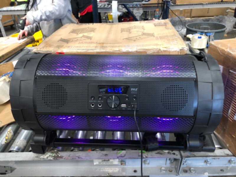 Photo 3 of Pyle Portable Bluetooth Boombox Stereo System 600 W Digital Outdoor Wireless Loud Speaker wLED Lights