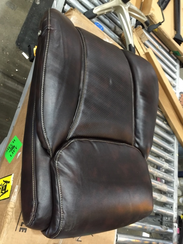 Photo 6 of *READ BELOW** Leather Executive Chair, 20" to 23", Padded Arms, Brown, Bronze
