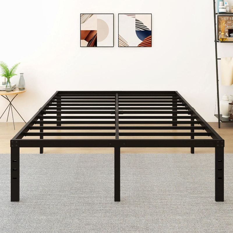 Photo 1 of 18 Inch Metal Platform Bed Frame with Heavy Duty Steel Slat/Storage/Easy Quick Lock Assembly/No Box Spring/Full/Queen/King/Cal King(California King)
