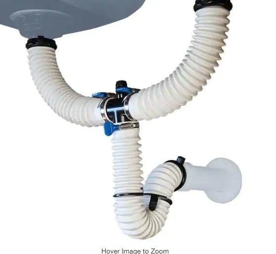 Photo 1 of 
SIMPLE DRAIN
1-1/2 in. White Rubber Threaded All-in-One Drain Kit for Double Basin Sink