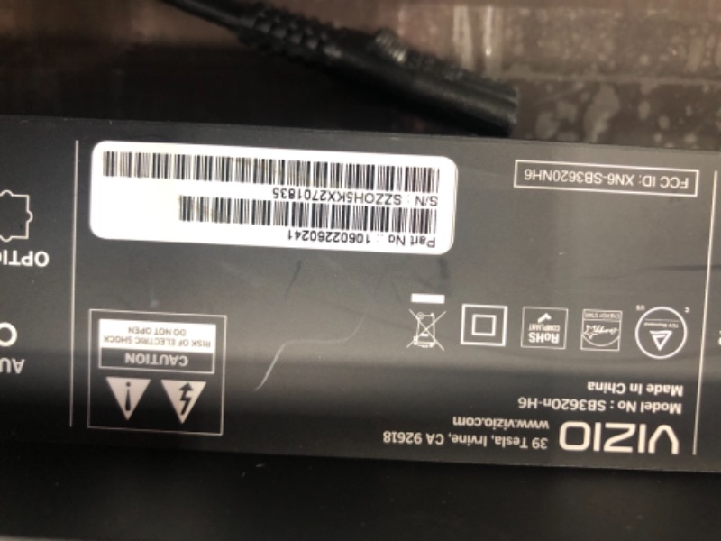 Photo 1 of VIZIO 2.0 Home Theater Sound Bar with DTS Virtual:X, Bluetooth, Includes Remote Control - SB3620n-H6
