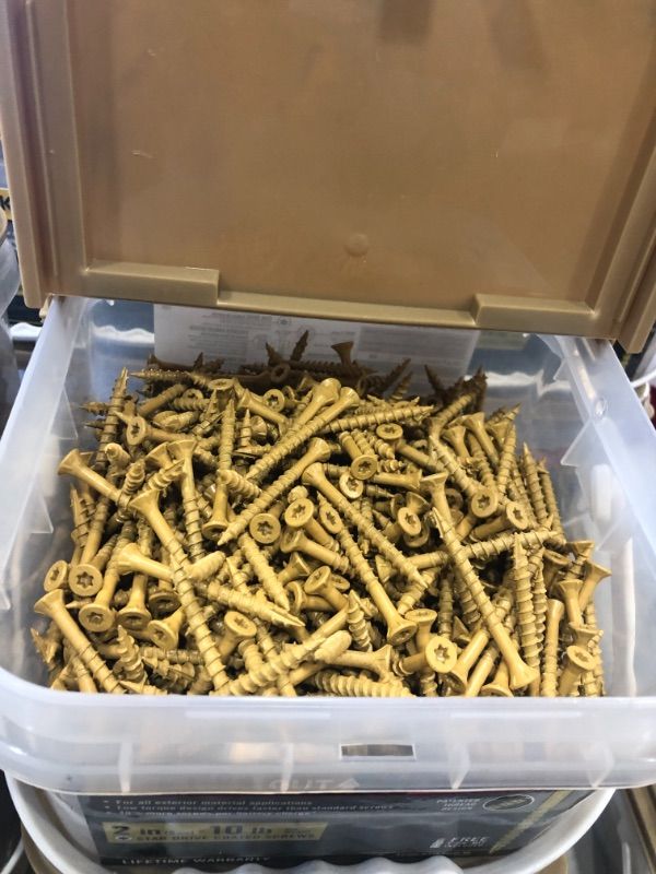 Photo 1 of #9 2 in. Tan Exterior Self-Starting Star Flat-Head Wood Deck Screws ( 10 lbs) *** Sold As Is*** No returns** No Refunds***
