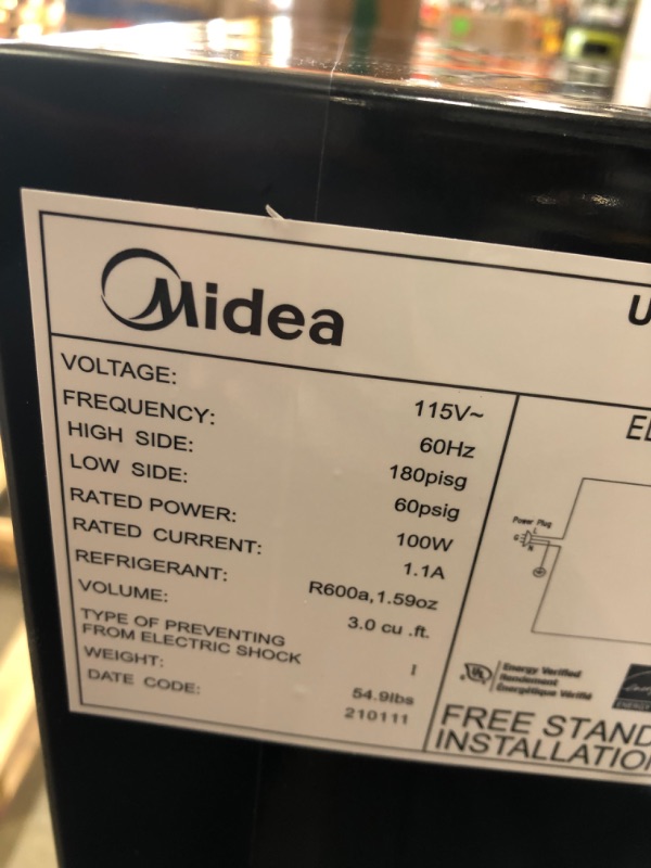 Photo 2 of Midea MRU03M2ABB Upright Freezer Large Black, 3.0 Cubic Feet
