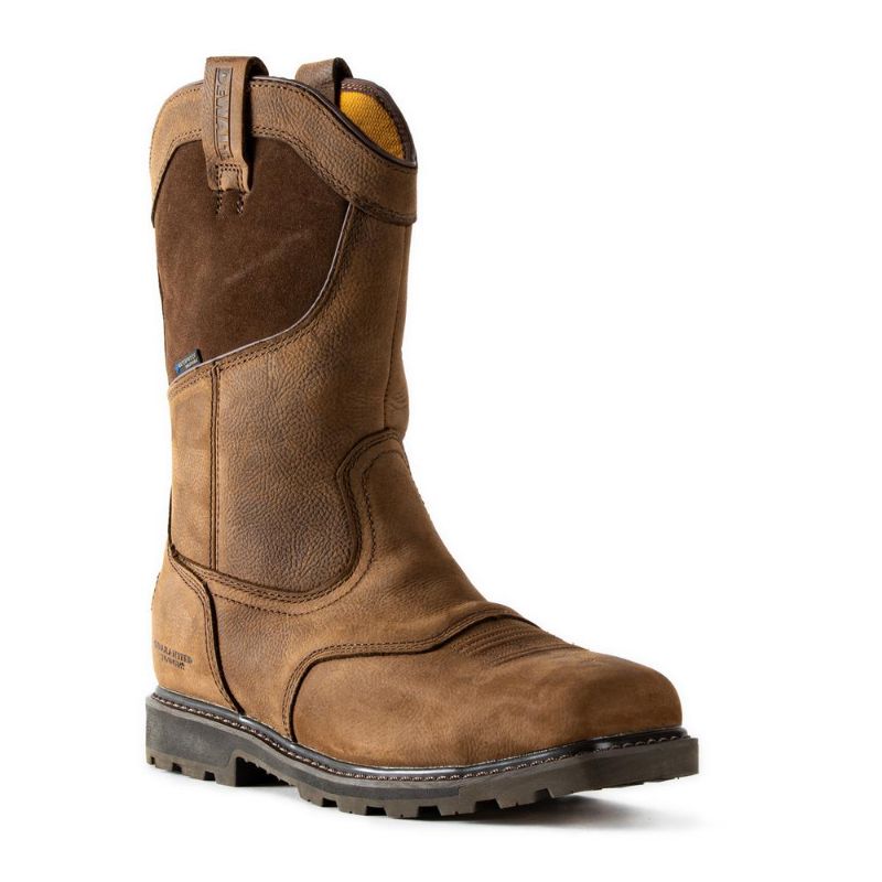 Photo 1 of DEWALT Men's Stanton Waterproof Wellington Work Boots - Steel Toe - Bison Brown Size 11.5(M)
