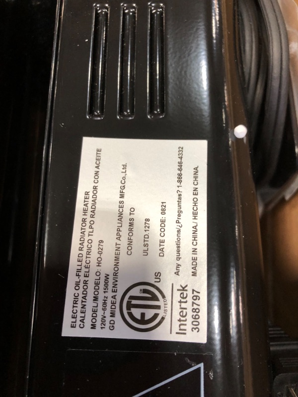 Photo 1 of (DOES NOT FUNCTIO)Pelonis 1,500-Watt Oil-Filled Radiant Electric Space Heater with Thermostat, Black
**DOES NO TTURN ON**
