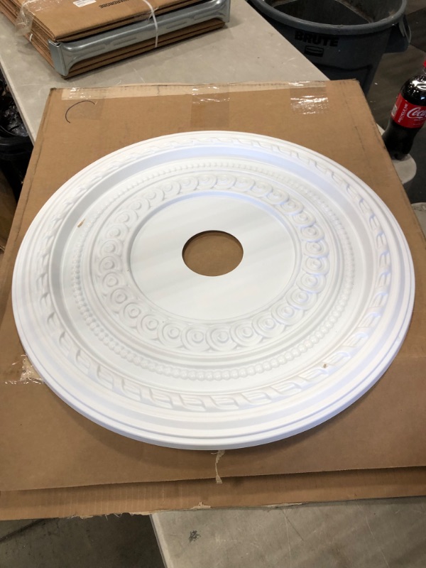 Photo 3 of 22"OD X 3 1/2"ID X 1"P Cole Thermoformed PVC Ceiling Medallion (Fits Canopies up to 6")
