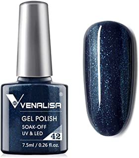 Photo 1 of VENALISA Gel Nail Polish - Deep Pearly Blue Color Soak Off UV LED Nail Gel Polish Nail Art Starter Manicure Salon DIY at Home - 4 pack