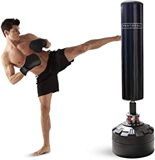 Photo 1 of ** box one only - punching bag only** Protocol Heavy Bag Kickboxing Set – Boxing, MMA, Fitness Training, Martial Arts - Punching Bag with Stand - Dual Shock Absorption – Punching Bags for Adults – 70” Height – Boxing Equipment
