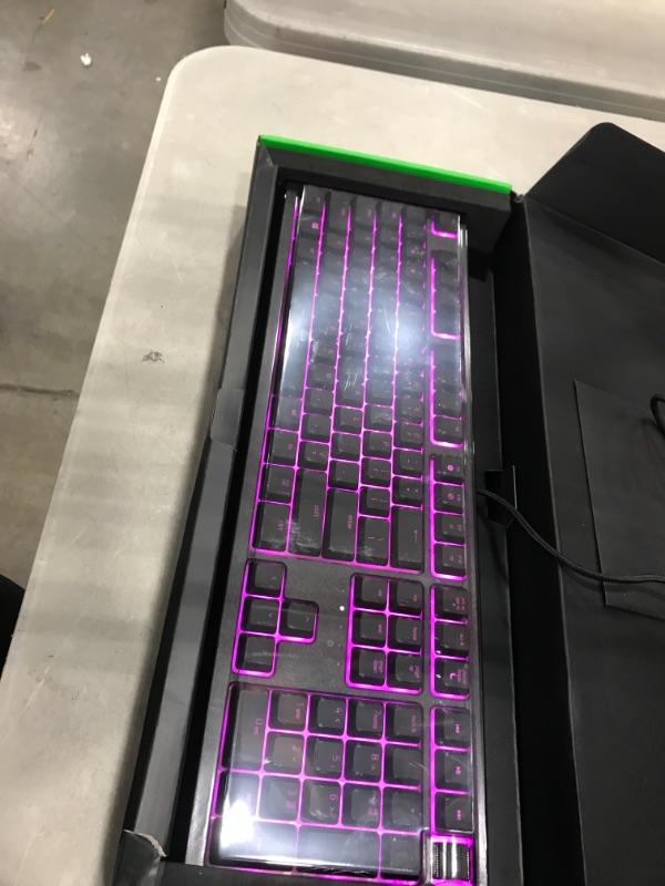 Photo 3 of Razer Ornata V2 Gaming Keyboard: Hybrid Mechanical Key Switches - Customizable Chroma RGB Lighting - Individually Backlit Keys - Detachable Plush Wrist Rest - Programmable Macros
