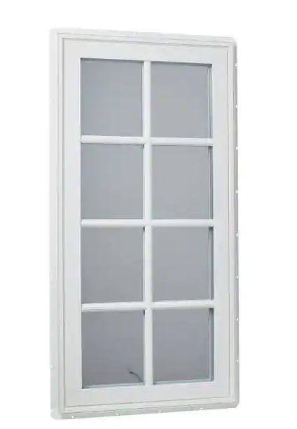 Photo 1 of 24 in. x 48 in. Left-Hand Vinyl Casement Window with Grids and Screen in White
