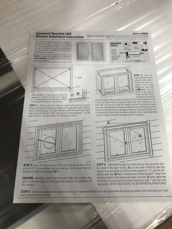 Photo 3 of 24 in. x 48 in. Left-Hand Vinyl Casement Window with Grids and Screen in White
