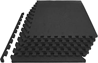 Photo 1 of Prosource Extra Thick Puzzle Exercise Mat, 1", Eva Foam Interlocking Tiles, Black