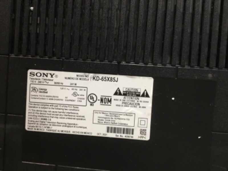 Photo 4 of MISSING SCREWS CRACKED ON BOTTOM LEFT, Sony X85J 65 Inch TV: 4K Ultra HD LED Smart Google TV with Native 120HZ Refresh Rate, Dolby Vision HDR, and Alexa Compatibility KD65X85J- 2021 Model
