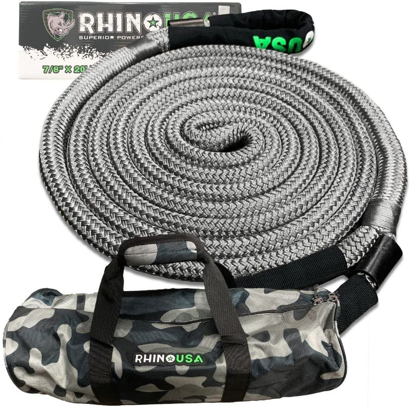 Photo 1 of Rhino USA Kinetic Recovery Tow Rope Heavy Duty Offroad Snatch Strap for UTV, ATV, Truck, Car, Tractor - Ultimate Elastic Straps Towing Gear - Guaranteed for Life! (5/8" x 20')
