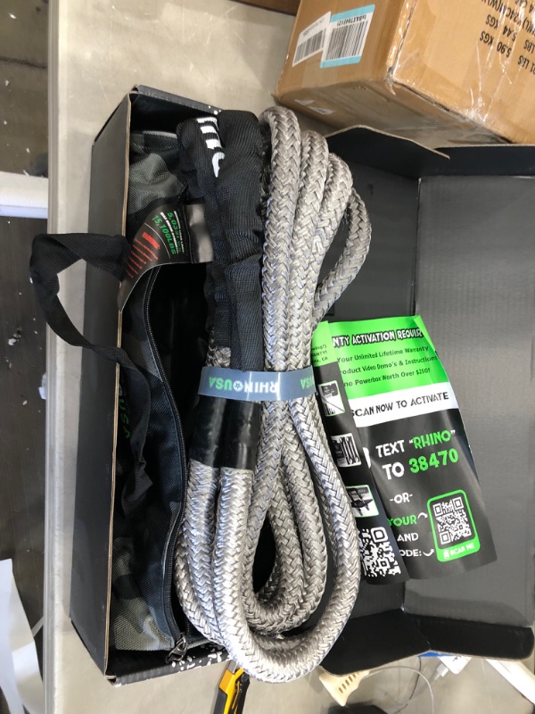 Photo 2 of Rhino USA Kinetic Recovery Tow Rope Heavy Duty Offroad Snatch Strap for UTV, ATV, Truck, Car, Tractor - Ultimate Elastic Straps Towing Gear - Guaranteed for Life! (5/8" x 20')
