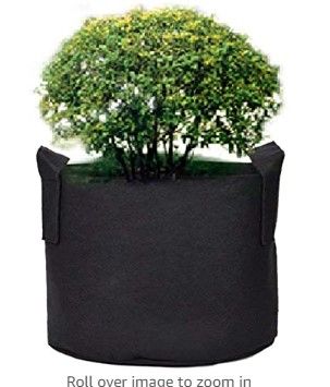 Photo 1 of 5 GARDEN PLANT BAGS 5 Gallon Grow Bags/Aeration Fabric Pots/Handles (Black)…