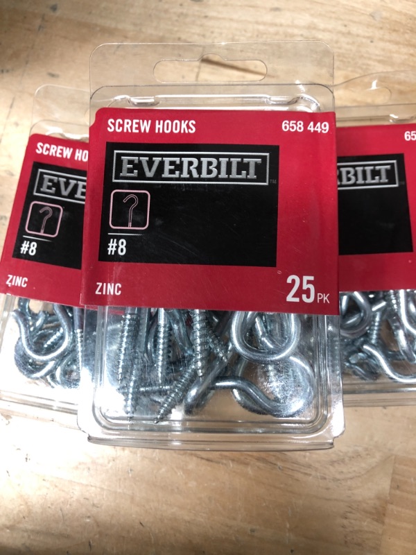 Photo 2 of 3 pack**miscellaneous Zinc-Plated Steel Screw Hook (25-Piece per Pack)
