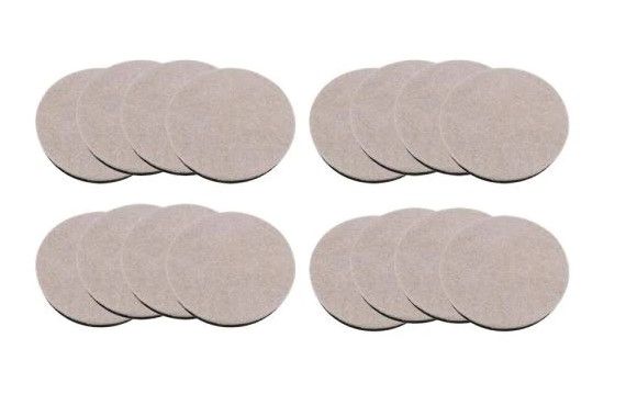 Photo 1 of 3-1/2 in. Beige Reusable Felt Round Furniture Sliders for Hard Floors (16-Pack)
3 ct