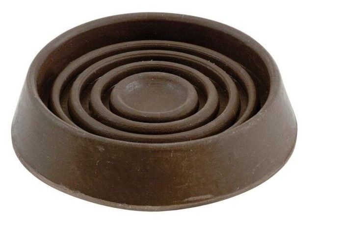 Photo 1 of 2-1/2 in. Brown Smooth Rubber Round Furniture Cups (4-Pack)
4 ct