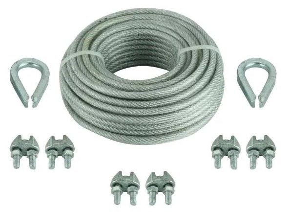 Photo 1 of 1/8 in. x 30 ft. Vinyl Coated Steel Wire Rope Kit
3 ct