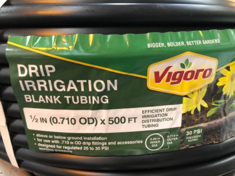 Photo 1 of Vigoro 1/2 in. (.700 O.D.) x 500 ft. Poly Drip Irrigation Tubing