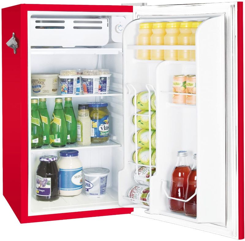 Photo 1 of Frigidaire Retro Bar Fridge Refrigerator with Side Bottle Opener, 3.2 cu. ft, Red