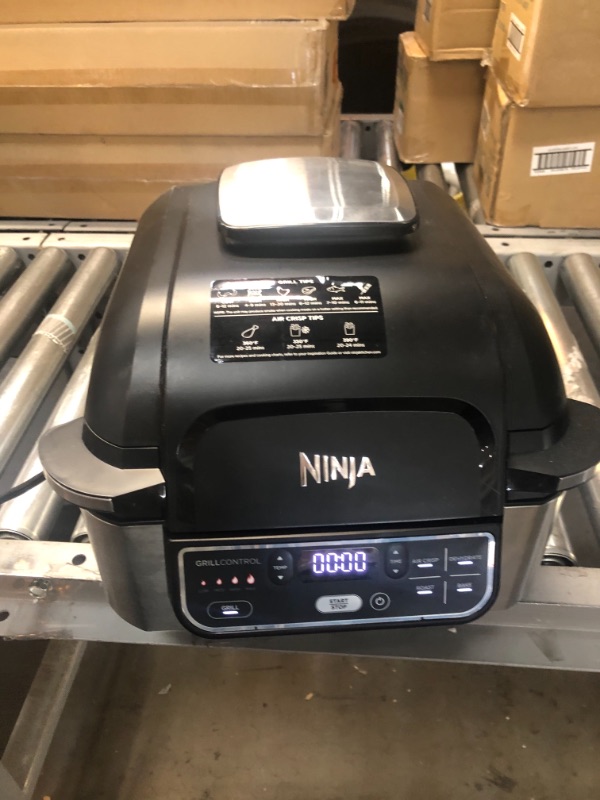 Photo 3 of Ninja AG301 Foodi 5-in-1 Indoor Grill with Air Fry, Roast, Bake & Dehydrate, Black/Silver
