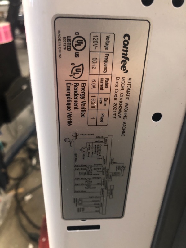Photo 5 of COMFEE’ 1.6 Cu.ft Portable Washing Machine, 11lbs Capacity Fully Automatic Compact Washer with Wheels, 6 Wash Programs Laundry Washer with Drain Pump, Ideal for Apartments, RV, Camping, Ivory White
METAL DENTED