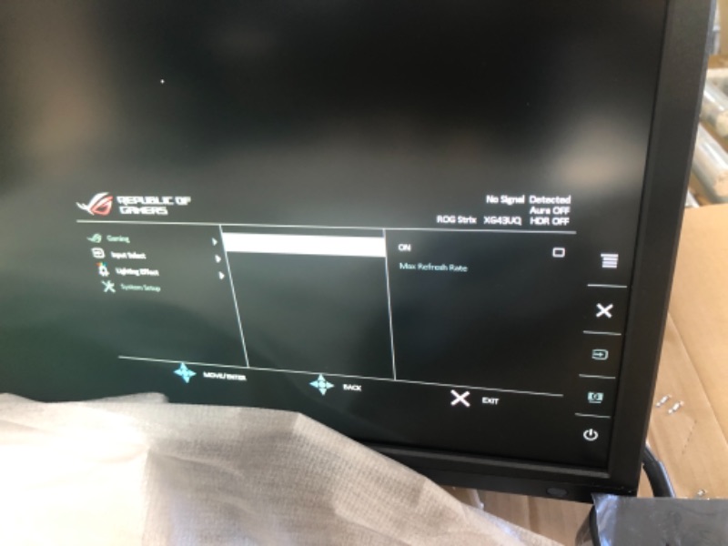 Photo 3 of ASUS ROG Strix 43” 4K HDR DSC Gaming Monitor (XG43UQ) - UHD (3840 x 2160), 144Hz, 1ms, HDMI 2.1, Extreme Low Motion Blur Sync, FreeSync Premium Pro, DisplayHDR1000, DCI-P3 90%, DisplayPort, USB
