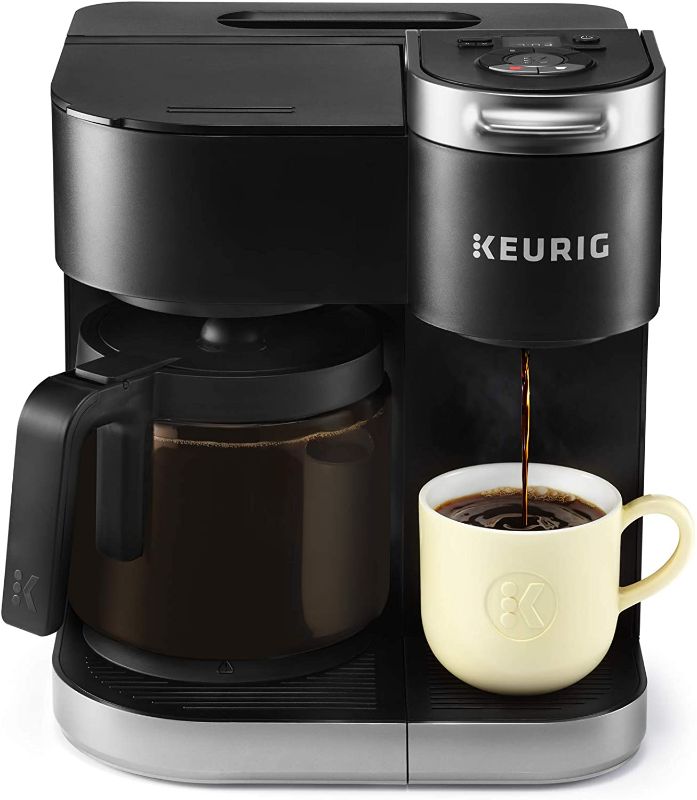 Photo 1 of Keurig K-Duo Coffee Maker, Single Serve and 12-Cup Carafe Drip Coffee Brewer, Compatible with K-Cup Pods and Ground Coffee, Black
missing coffee pot