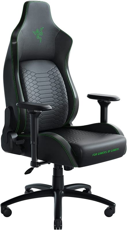 Photo 1 of Razer Iskur XL Gaming Chair: Ergonomic Lumbar Support System - Multi-Layered Synthetic Leather Foam Cushions - Engineered to Carry - Memory Foam Head Cushion - Black/Green
INCOMPLETE