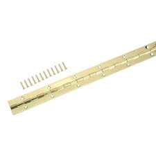 Photo 1 of 1-1/16 in. x 12 in. Bright Brass Continuous Hinge 3 Pack 
