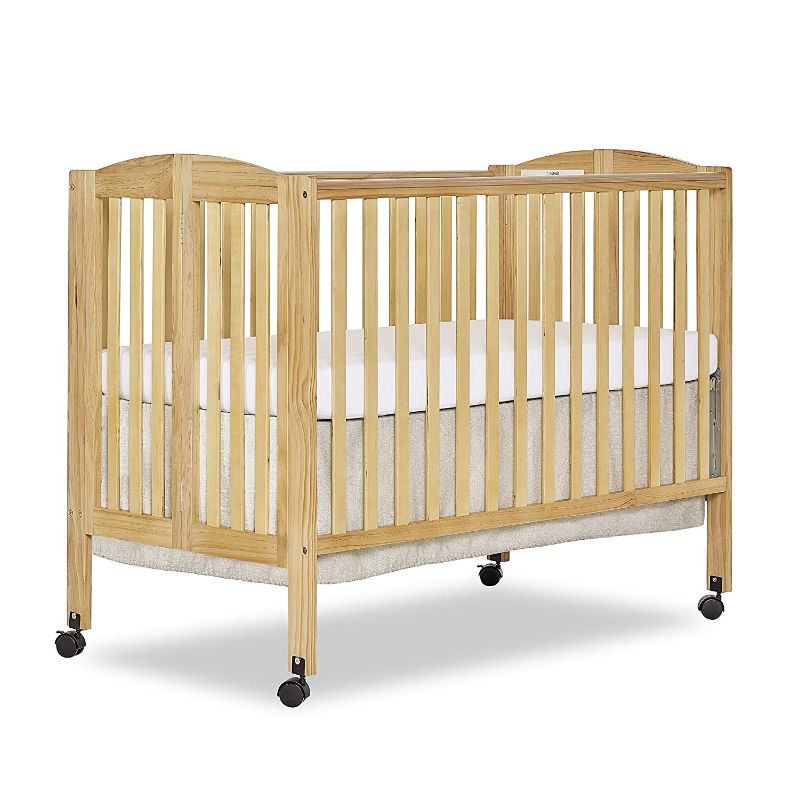 Photo 1 of Dream On Me, Full Size 2-in-1 Folding Stationary Side Crib, Natural , 54x31x46 Inch (Pack of 1)
