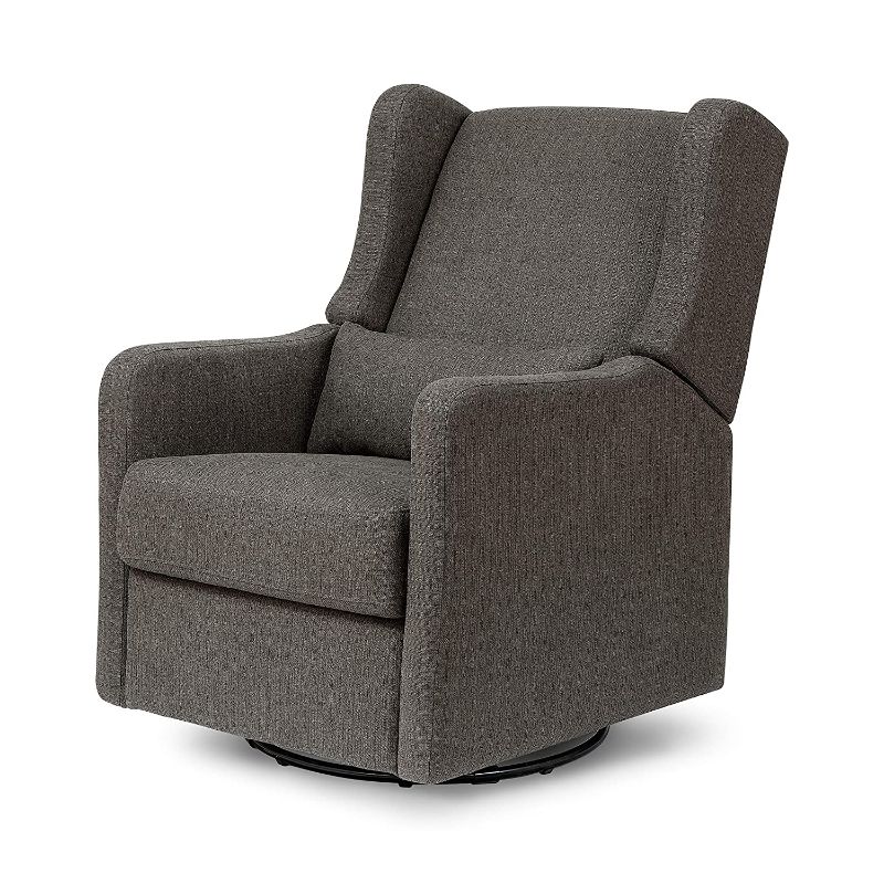 Photo 1 of Carter's by DaVinci Arlo Recliner and Swivel Glider in Performance Charcoal Linen, Water Repellent & Stain Resistant, Greenguard Gold & CertiPUR-US Certified
