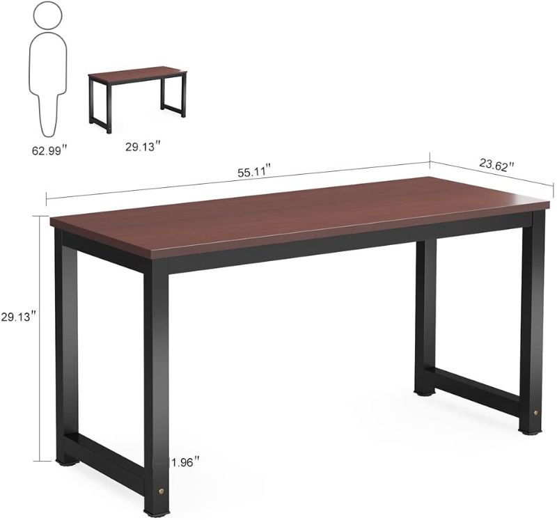 Photo 1 of Tribesigns Computer Desk, 63 inch Large Office Desk Computer Table Study Writing Desk for Home Office, White
