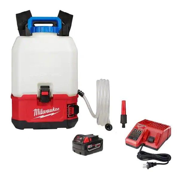 Photo 1 of Milwaukee M18 18-Volt 4 Gal. Lithium-Ion Cordless Switch Tank Backpack Water Supply Kit with 3.0 Ah Battery and Charger