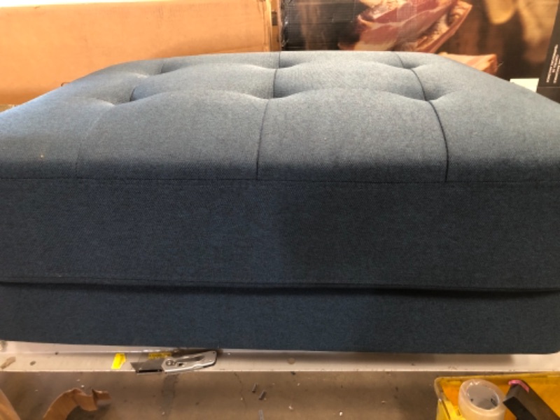 Photo 1 of dark teal tufted fabric sofa ottoman only (UNKOWNN MAKE/MODEL#)