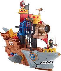 Photo 1 of Fisher-Price Imaginext Shark Bite Pirate Ship, Playset with Pirate Figures and Accessories for Preschool Kids Ages 3 to 8 Years
*** MISSING COMPONENTS***