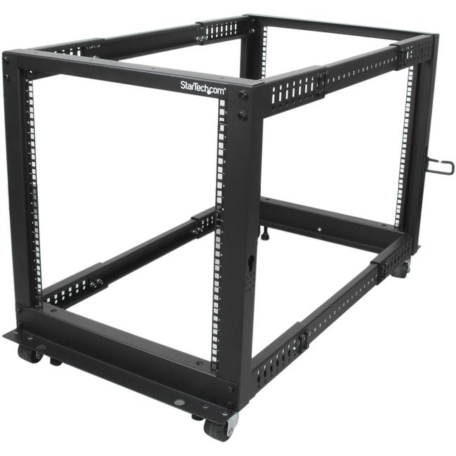 Photo 1 of StarTech.com 12U 19" Open Frame Server Rack, 4 Post Adjustable Depth 23-41" Mobile, Free Standing Rolling Network/Computer Equipment Data Rack, Dell P
