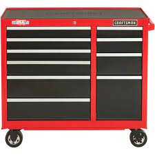 Photo 1 of *** IN COMPLETE AND LOCKED. MISSING KEY WHEELS AND TOP COVER, MINOR DENTS***
CRAFTSMAN 2000 Series 41-in W x 37.5-in H 10-Drawer Steel Rolling Tool Cabinet (Red)