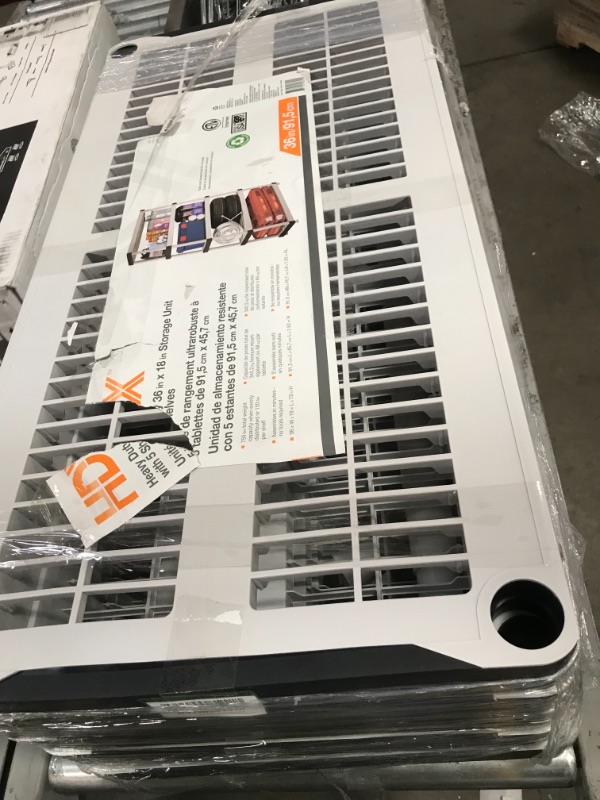 Photo 1 of 36 in. W x 72 in. H x 18 in. D 5-Shelf Plastic Ventilated Storage Shelving Unit ***MAYBE MISSING SOME COMPONENTS***