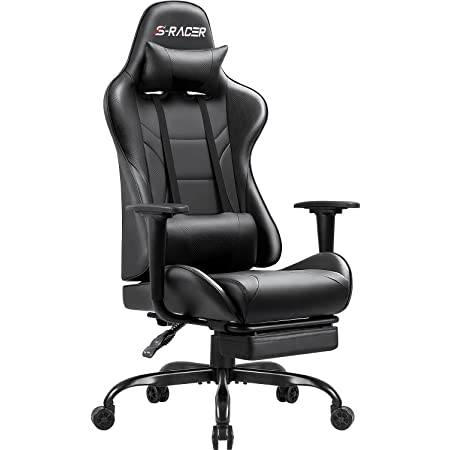 Photo 1 of ***PARTS ONLY***
Homall Gaming Chair Computer Office Chair Ergonomic Desk Chair with Footrest Racing Executive Swivel Chair Adjustable Rolling Task Chair (Black)