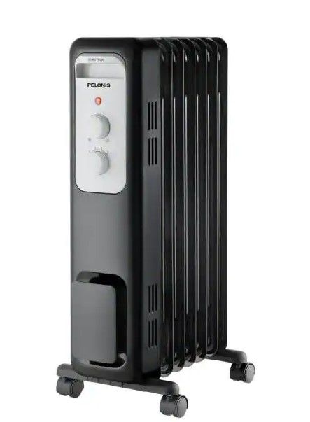 Photo 1 of Pelonis 1,500-Watt Oil-Filled Radiant Electric Space Heater with Thermostat