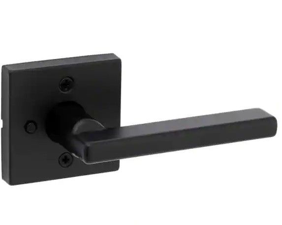 Photo 1 of 4pck- Kwikset Halifax Square Matte Black Privacy Bed/Bath Door Handle