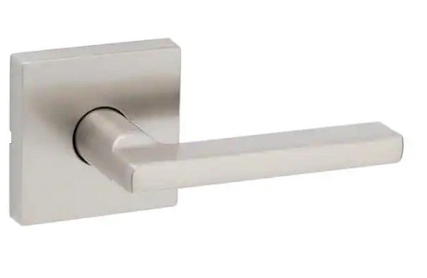 Photo 1 of 2pck- Kwikset Halifax Square Satin Nickel Hall/Closet Door Lever