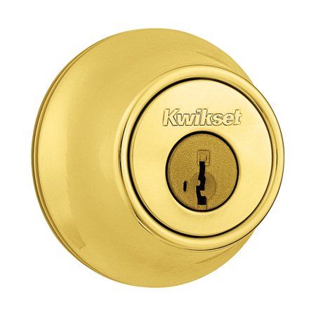 Photo 1 of 2PCK- Kwikset 660 Deadbolt - Keyed One Side - Featuring SmartKey, Polished Brass
