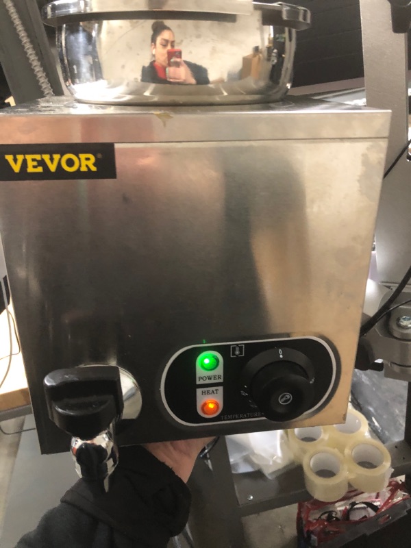 Photo 2 of ***PARTS ONLY*** VEVOR 110V Commercial Soup Warmer 7.4 Qt Capacity, 300W Electric Food Warmer Adjustable Temp.86-185?, Stainless Steel Countertop Soup Pot with Tap, Bain Marie Food Warmer for Cheese/Hot Dog/Rice
