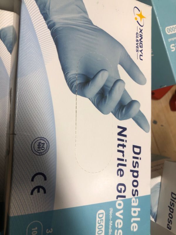 Photo 2 of 
\LARGE Blue Synmax Vinyl/Nitrile Blend 4G Multi-Purpose Disposable Gloves, (100-Pack)
