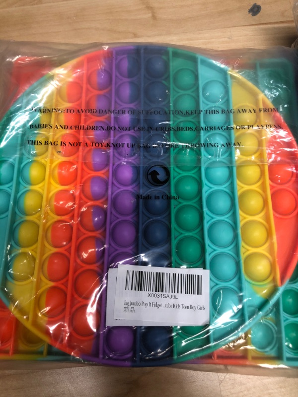 Photo 2 of Big Jumbo Pop Fidget Toy It Bubble Figit Sensory Popper Cheap Circle Square Giant Huge Mega Large Massive Rainbow 100 Popping ADHD Anxiety Stress Relief Game Silicone Gift for Kids Teen Boy Girls
