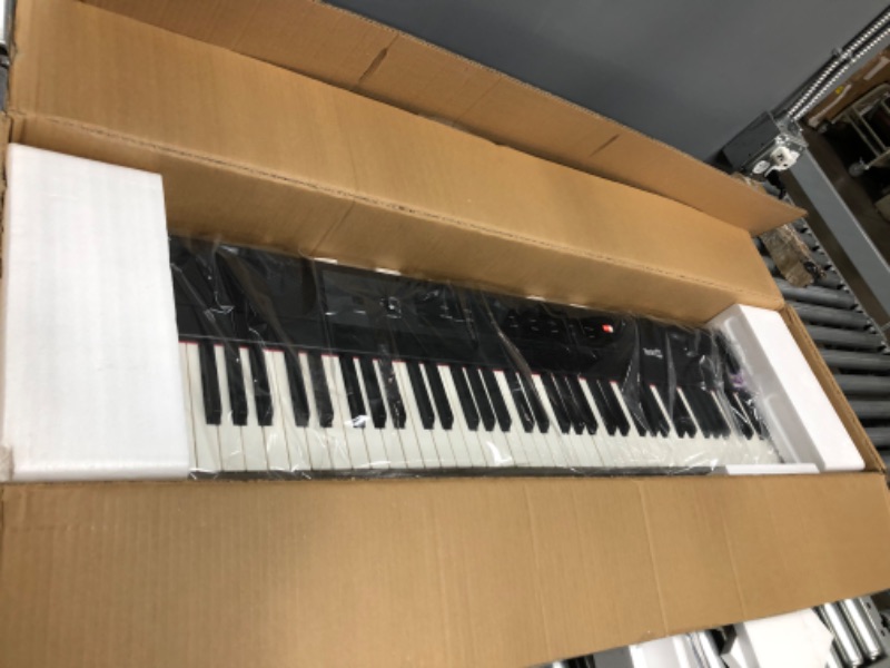 Photo 2 of RockJam 88-Key Beginner Digital Piano with Full-Size Semi-Weighted Keys, Power Supply, Simply Piano App Content & Key Note Stickers, Black
